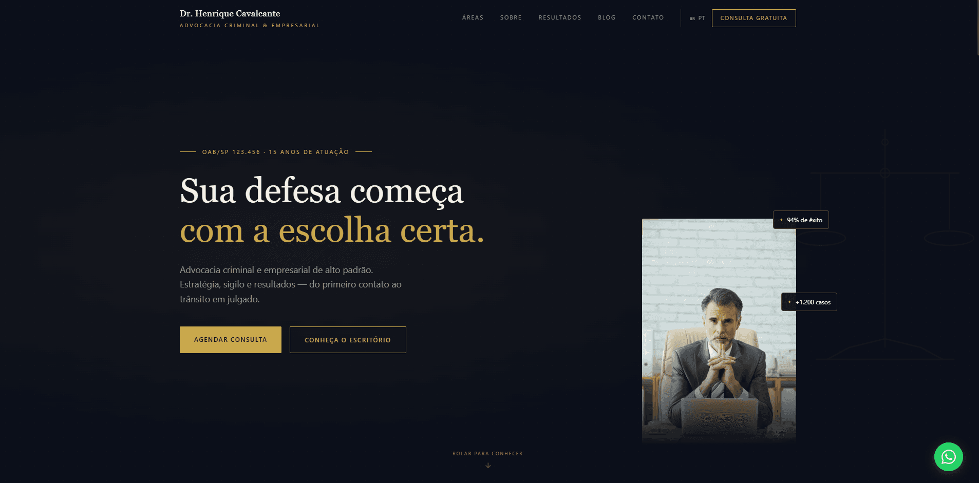 Advocacia: Site Institucional Bilíngue